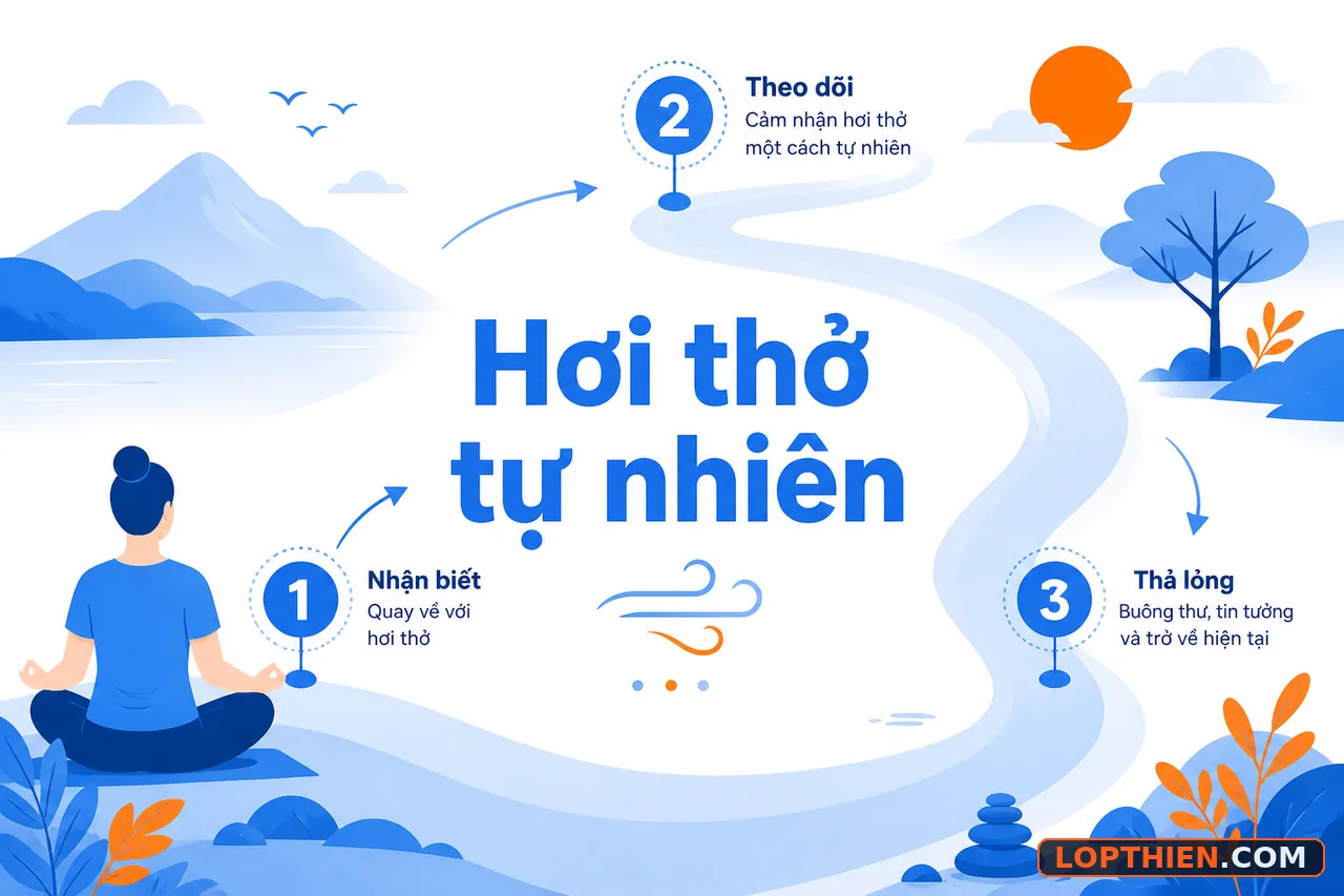 Tập trung vào hơi thở tự nhiên trong thiền định