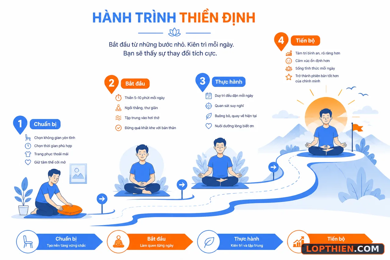 Đường dẫn thiền từng bước cho người chưa có kinh nghiệm