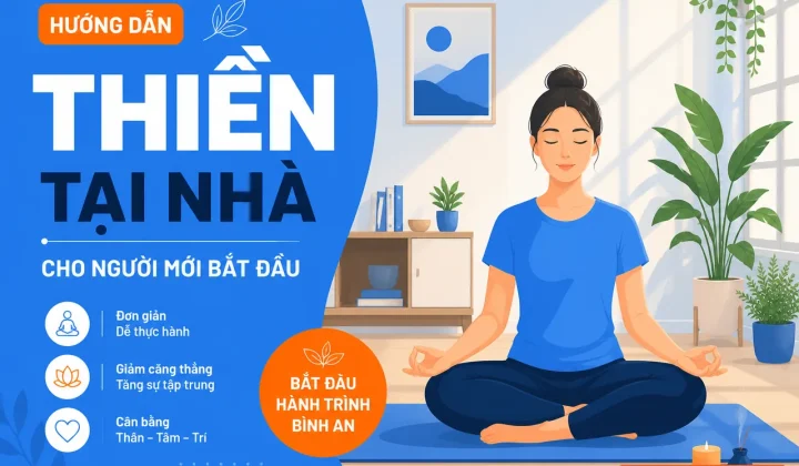 Hướng dẫn thiền tại nhà cho người mới bắt đầu, minh họa.
