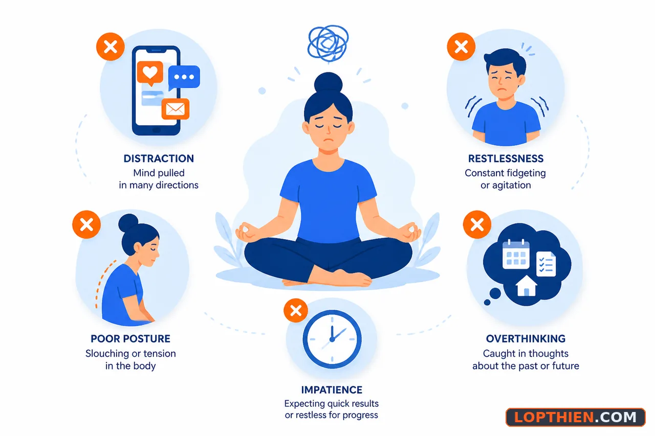 Lỗi phổ biến khi áp dụng hướng dẫn thiền định tại nhà