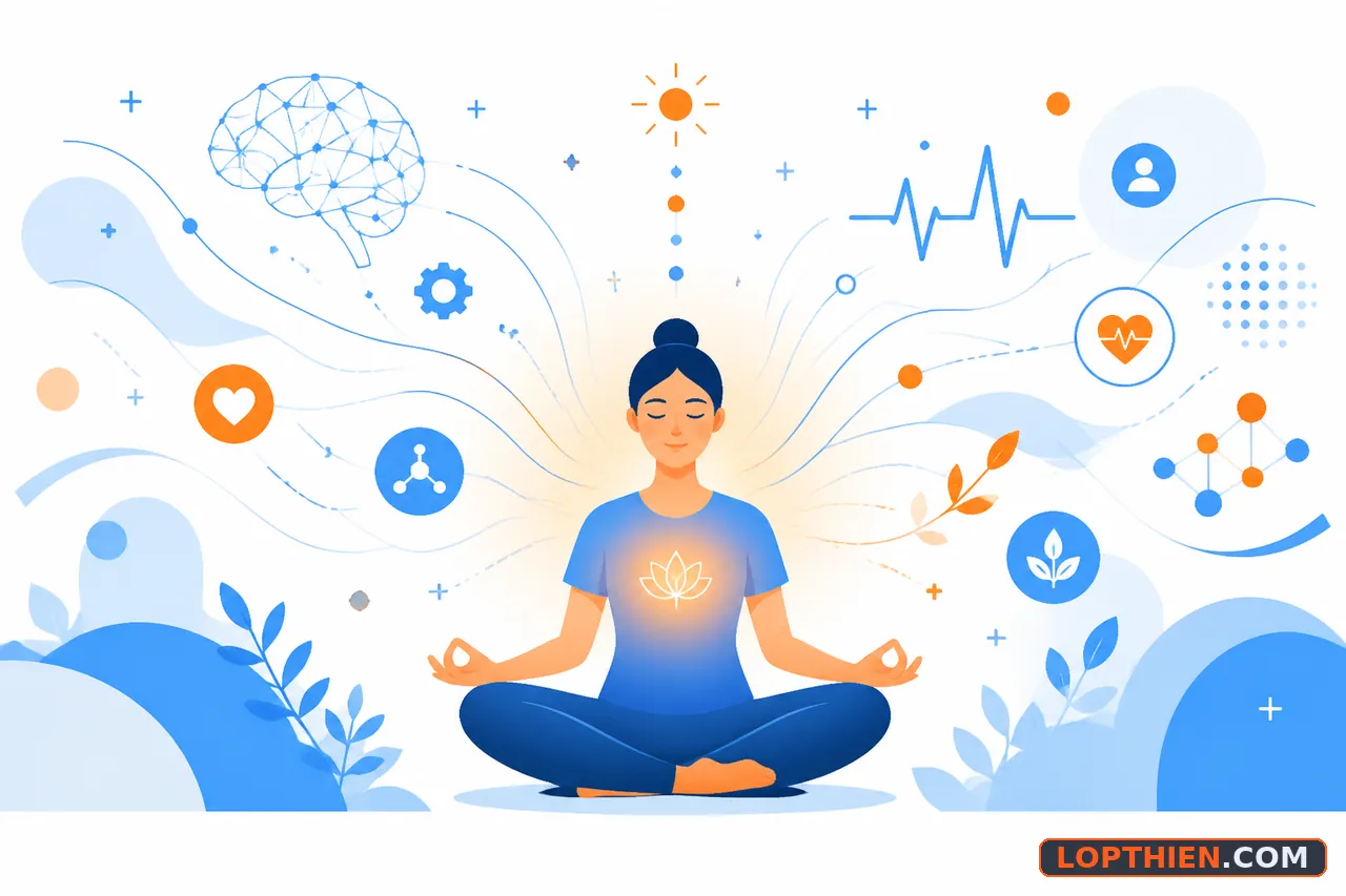 Thiền cải thiện sức khỏe thể chất qua não bộ và tim mạch