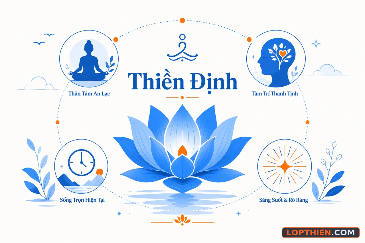 Minh họa thiền định - tâm trí yên bình, hiện tại trọn vẹn
