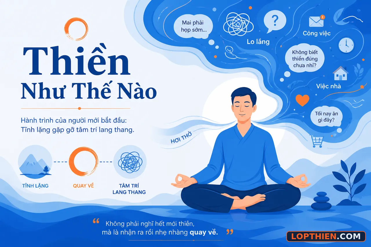 Thiền là như thế nào: bắt đầu với sự tĩnh lặng và suy nghĩ