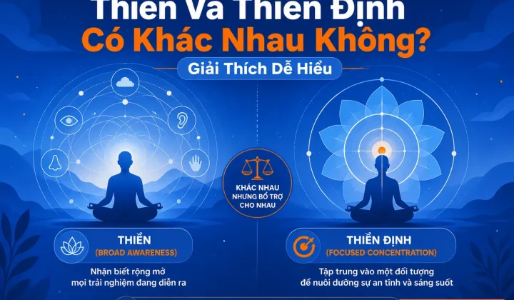 Thiền và thiền định khác nhau không? Minh họa sự khác biệt thiền định.
