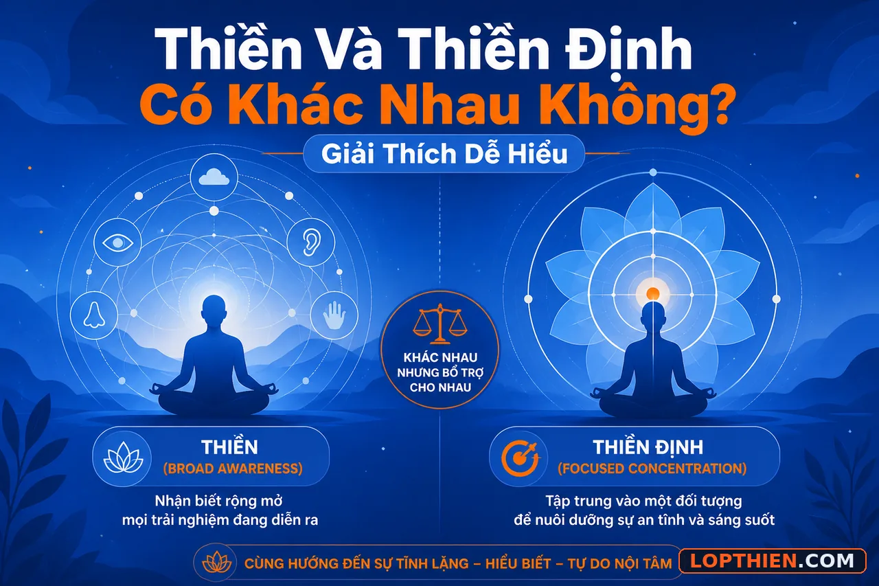 Thiền và thiền định khác nhau không? Minh họa sự khác biệt thiền định.