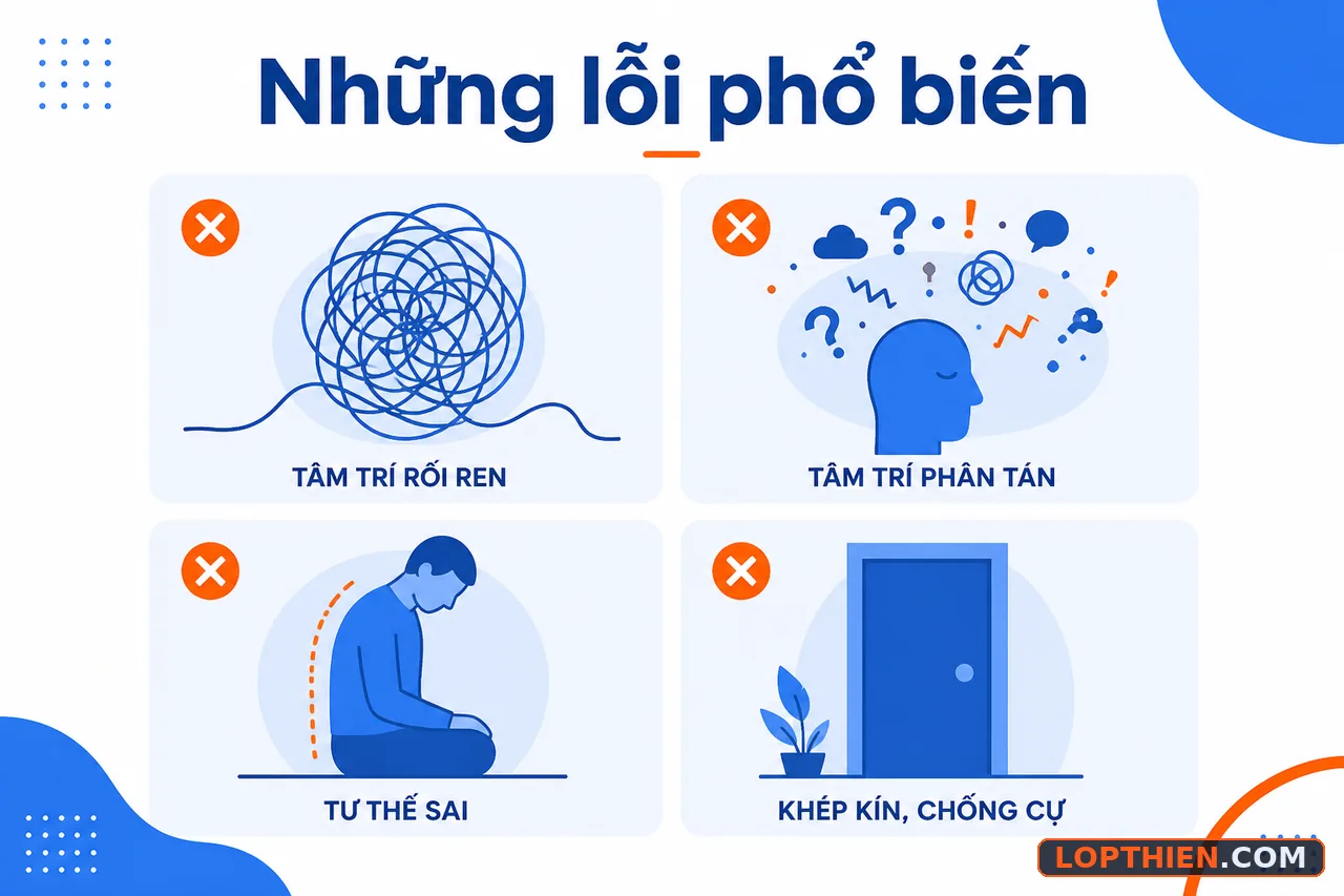 Những lỗi phổ biến nhất trong thiền cho người mới bắt đầu.