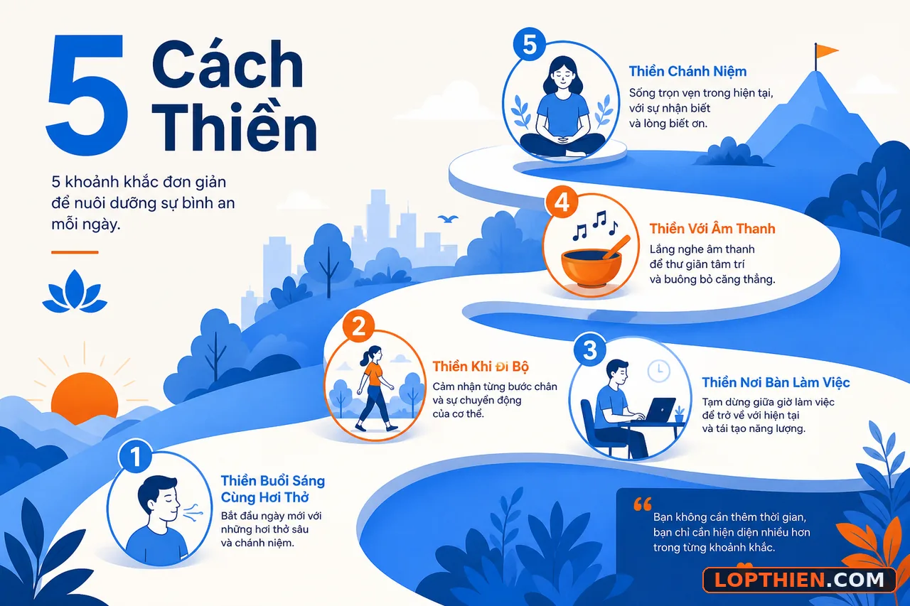 Năm kỹ thuật thiền cho người bận rộn áp dụng trong ngày hôm nay