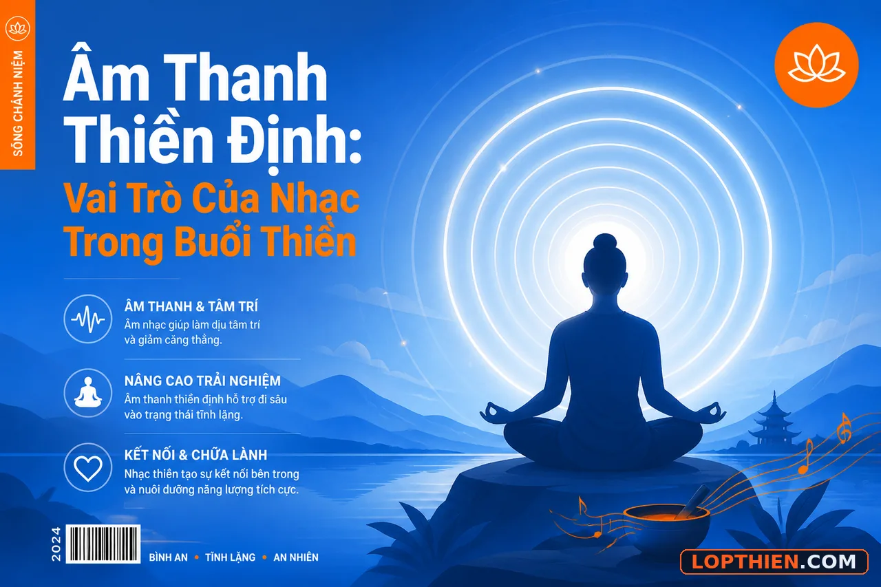 Âm thanh thiền định - minh họa vai trò nhạc lợi ích trong buổi thiền