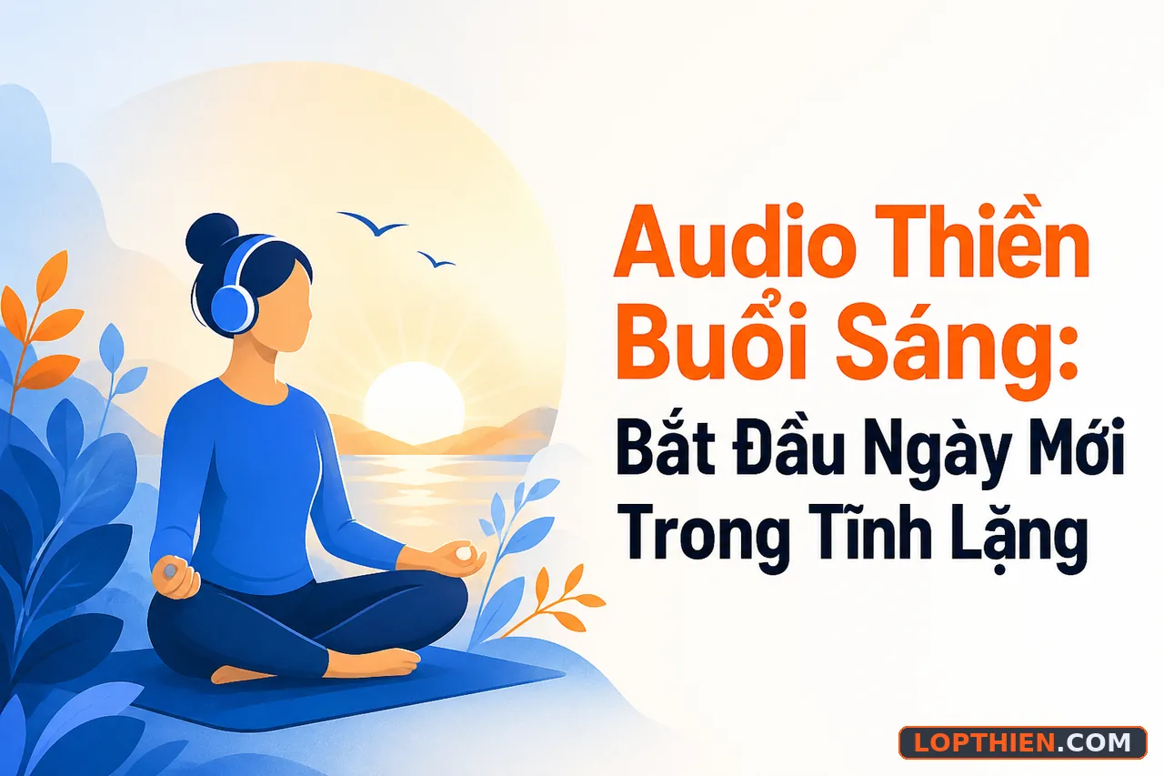 Audio thiền buổi sáng giúp bắt đầu ngày mới với tâm trí yên bình và tĩnh lặng.