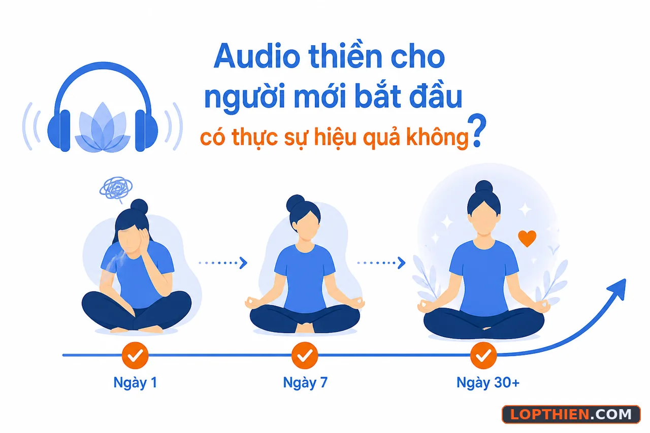 Audio thiền cho người mới bắt đầu mang lại hiệu quả khi thực hành đều đặn.