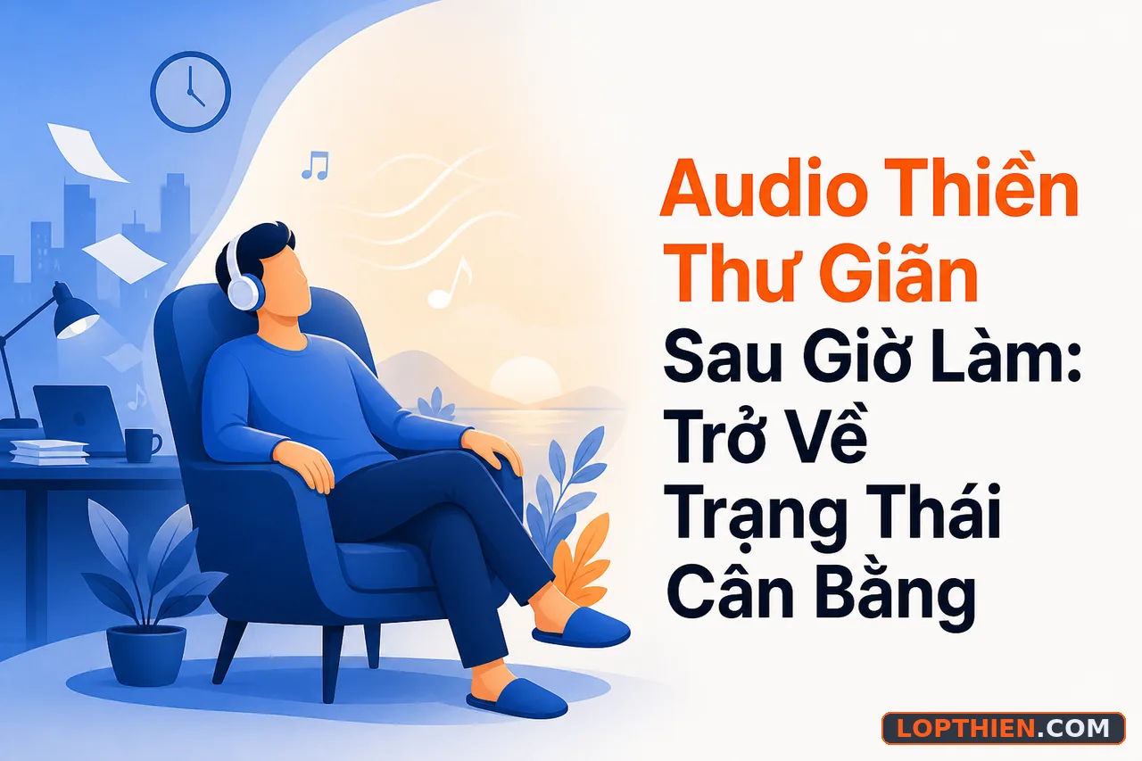 audio thiền thư giãn sau giờ làm giúp chuyển từ trạng thái căng thẳng sang thư giãn sâu.