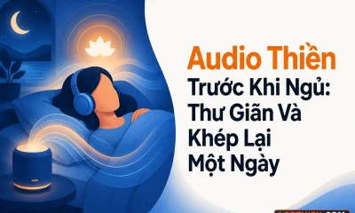 audio thiền trước khi ngủ giúp thư giãn và đi vào giấc ngủ sâu hơn mỗi tối.