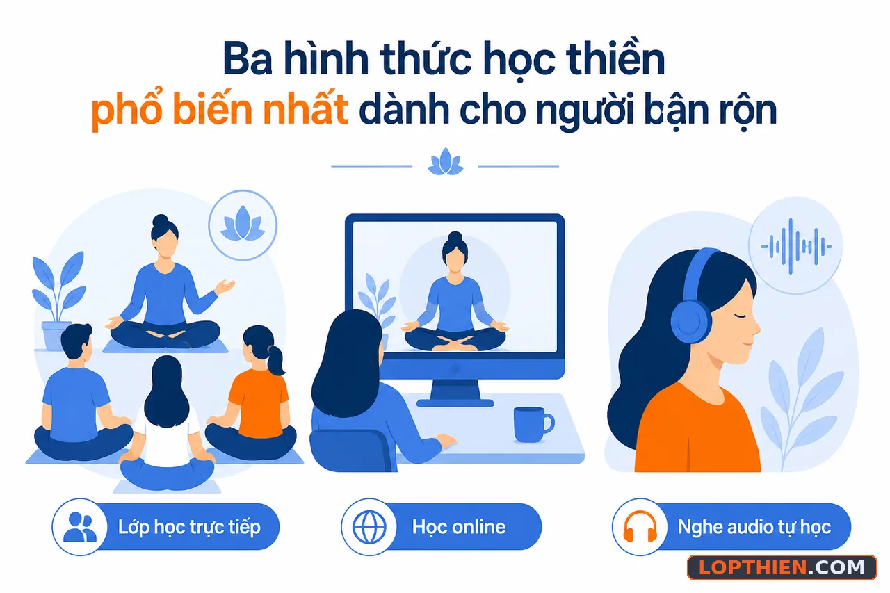 ba hình thức học thiền phổ biến cho người bận rộn