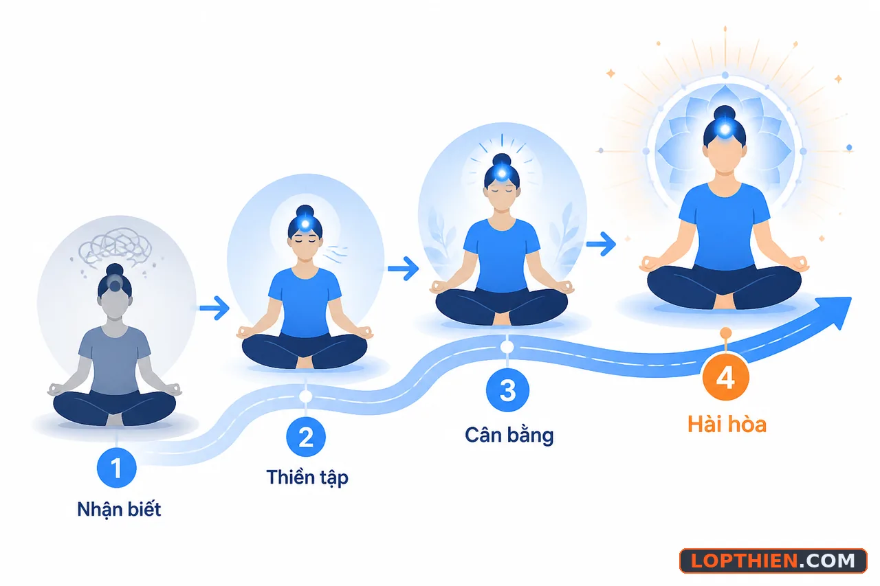 Quy trình cân bằng agnya qua thiền định bước theo bước