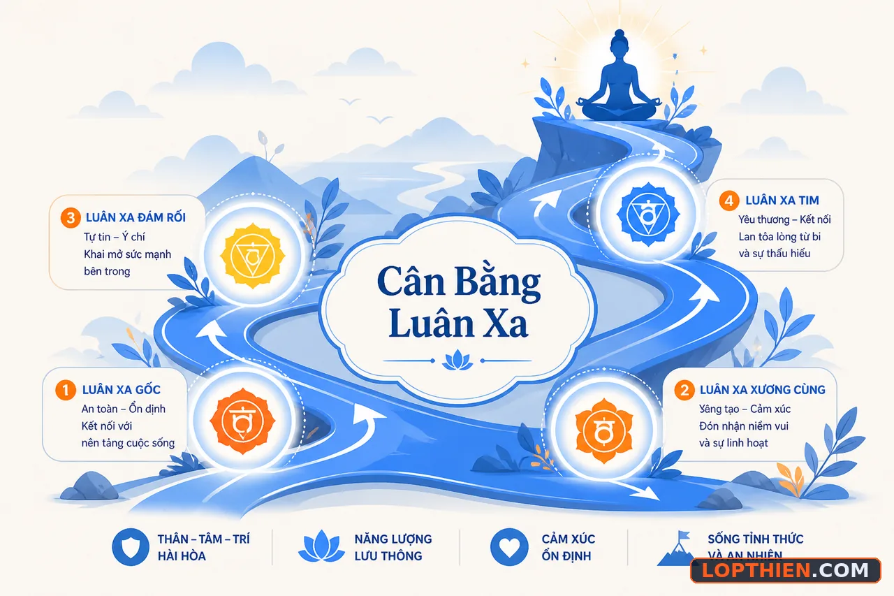 Cân bằng luân xa, thiền định từng bước một
