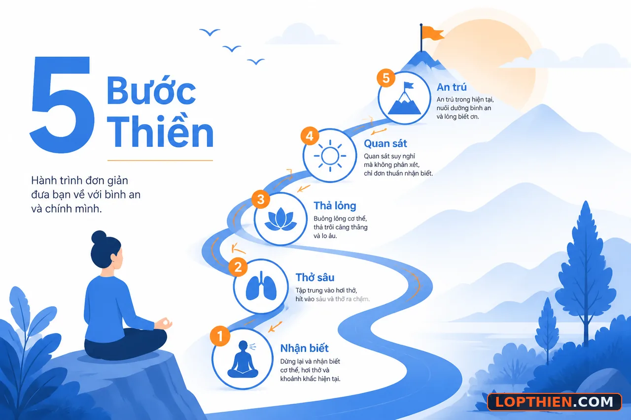 5 bước rèn luyện thiền định và tập trung hiệu quả