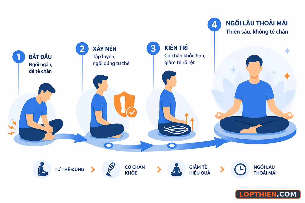 Rèn luyện thói quen ngồi đúng giảm tê chân lâu dài