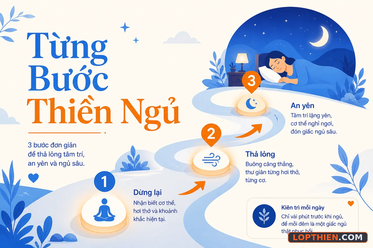 Hướng dẫn thiền ngủ từng bước cho người mới bắt đầu