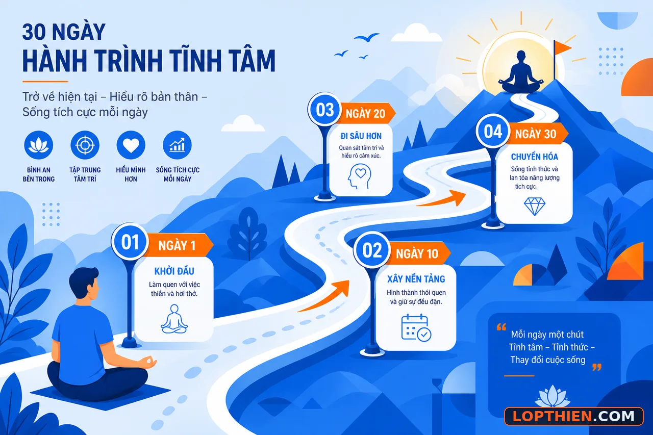 Lộ trình xây dựng thói quen thiền từng bước một trong 30 ngày