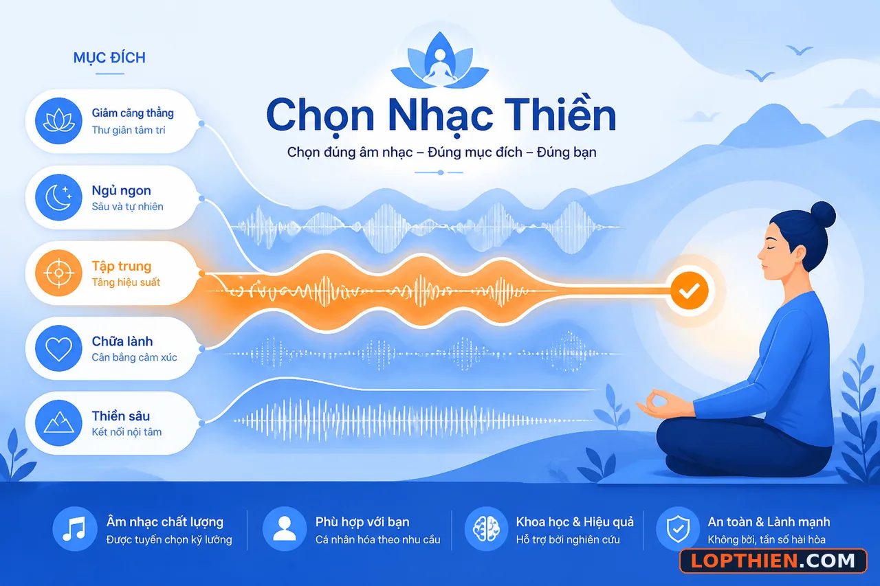 Lựa chọn nhạc thiền phù hợp với từng mục đích cụ thể