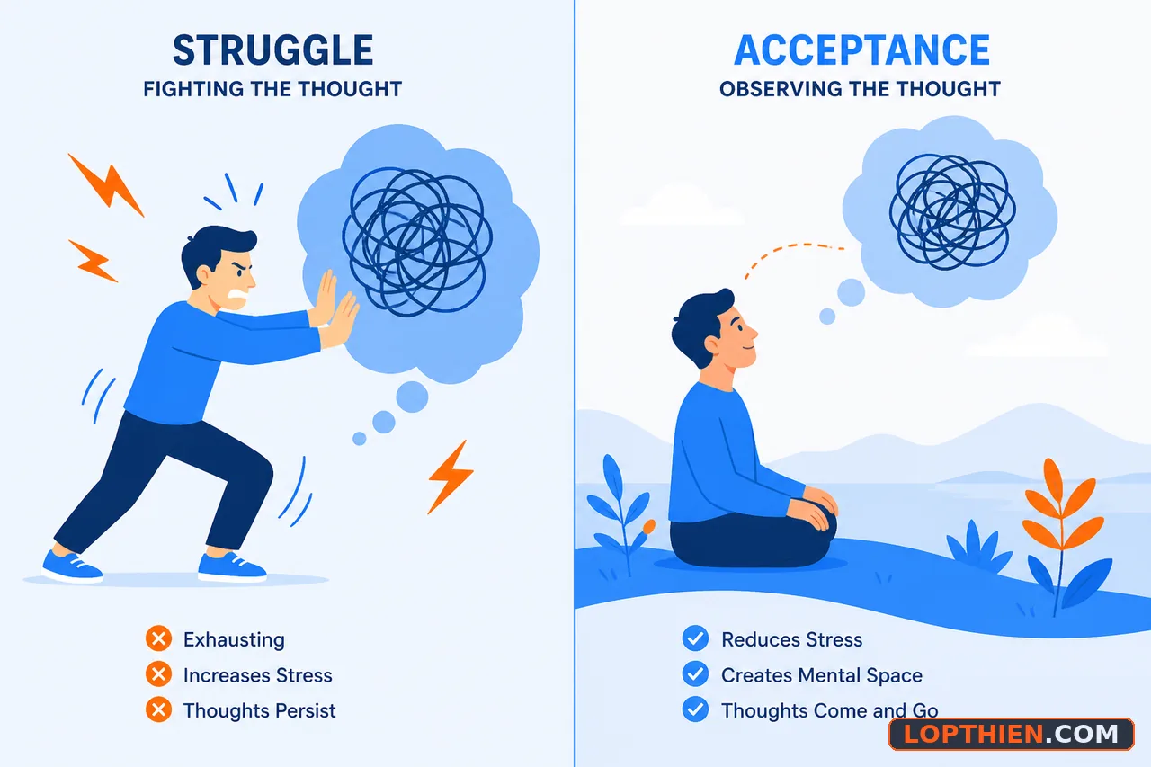 Quan sát suy nghĩ thay vì chống lại chúng