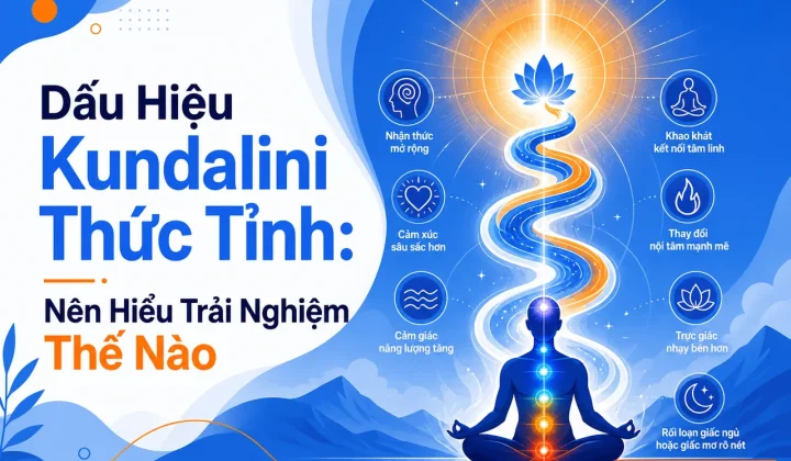 Dấu hiệu kundalini thức tỉnh được minh họa qua năng lượng tinh thần sáng sáng.