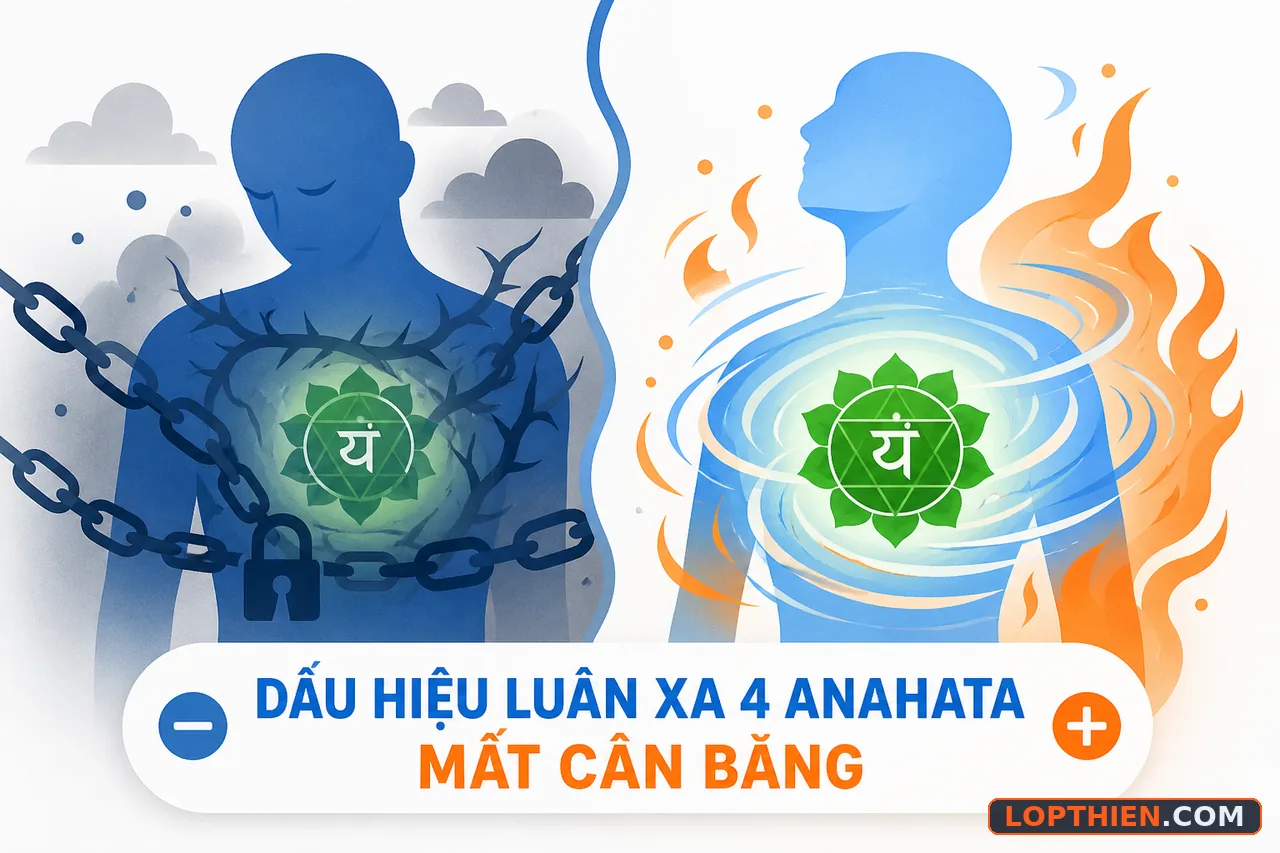 Dấu hiệu luân xa 4 anahata mất cân bằng: chặn hoặc hoạt động quá mức.