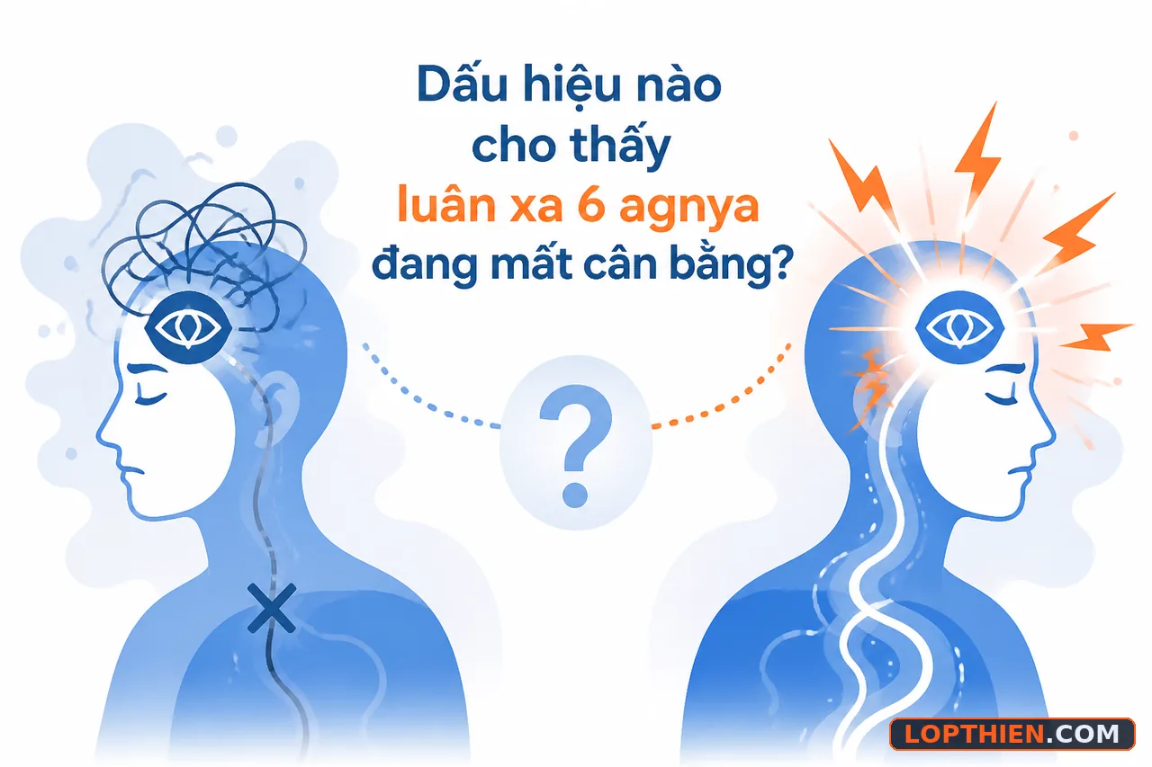 Dấu hiệu mất cân bằng agnya: tắc nghẽn hoặc hoạt động quá mức