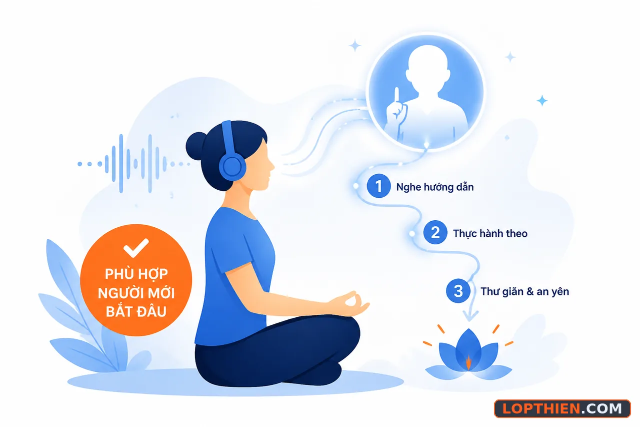 Audio thiền phù hợp với người mới bắt đầu học thiền.