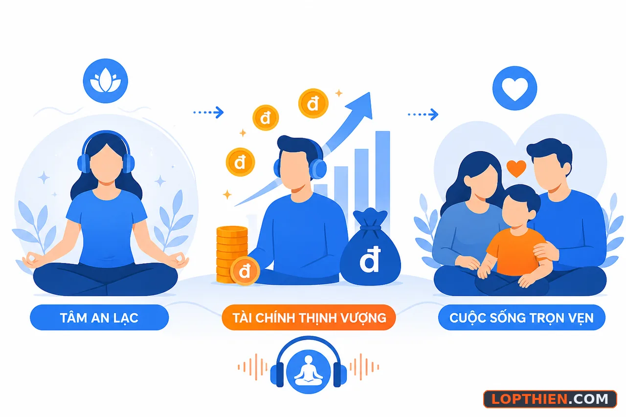Học thiền qua audio cải thiện sức khỏe tinh thần và chất lượng cuộc sống.