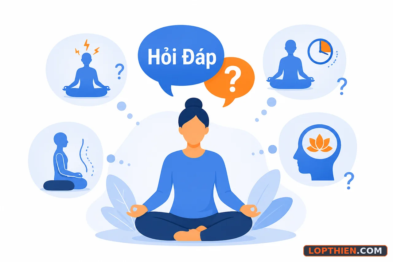 Hỏi đáp sâu hơn về thiền bị đau đầu và các phương pháp khác nhau.