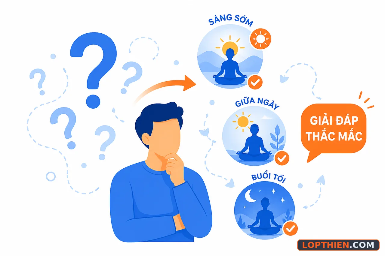 Giải đáp những câu hỏi thường gặp về nên thiền lúc nào trong ngày.