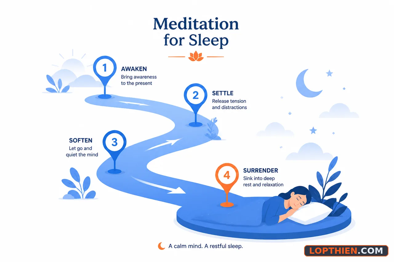 Con đường thực hành thiền nằm từ tỉnh táo đến thư giãn sâu
