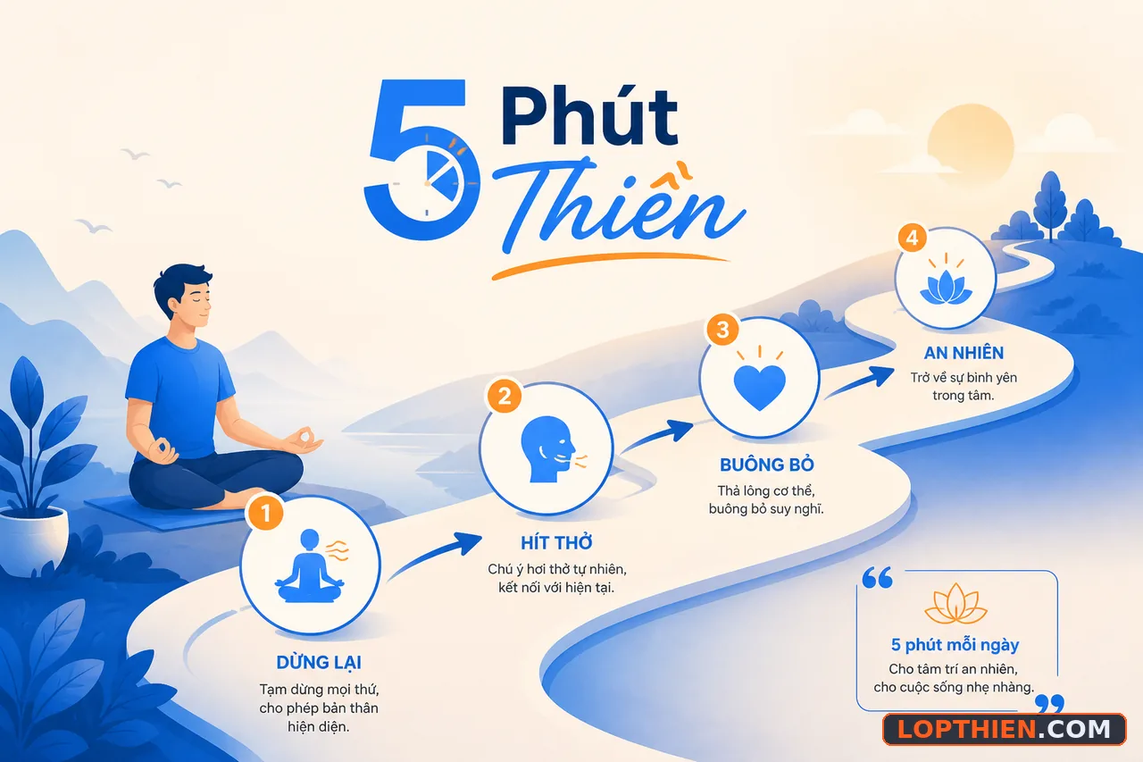 Hành trình thiền từng bước 5 phút cho người bận rộn