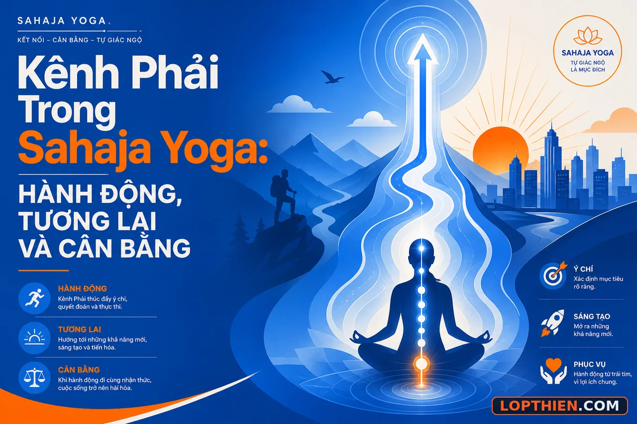 Kênh phải trong sahaja yoga: hành động, tương lai và cân bằng