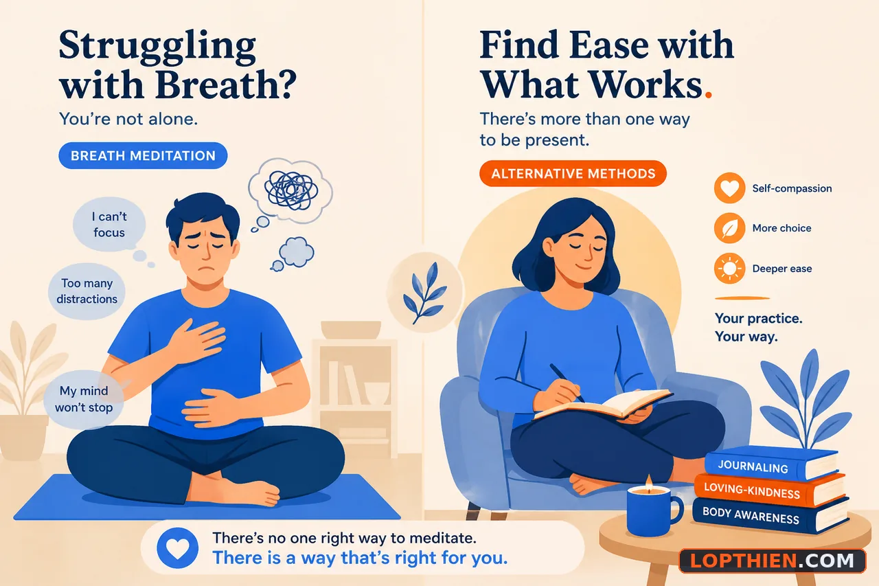 Lựa chọn phương pháp thiền khác khi phương pháp hiện tại không phù hợp