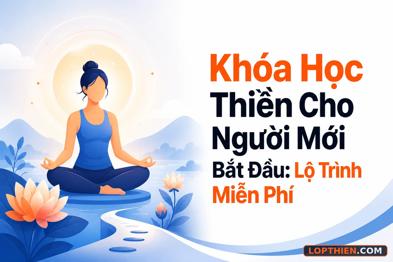 khóa học thiền cho người mới bắt đầu với người ngồi thiền yên tĩnh