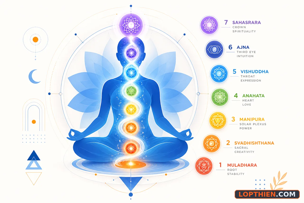 Kundalini và luân xa trong hệ thống năng lượng tế vi