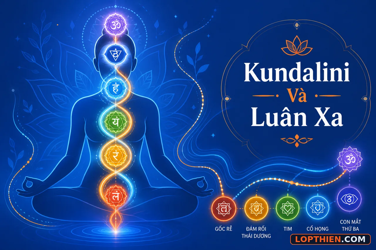 Sự liên kết kundalini và luân xa thông qua hệ thống năng lượng vi tế