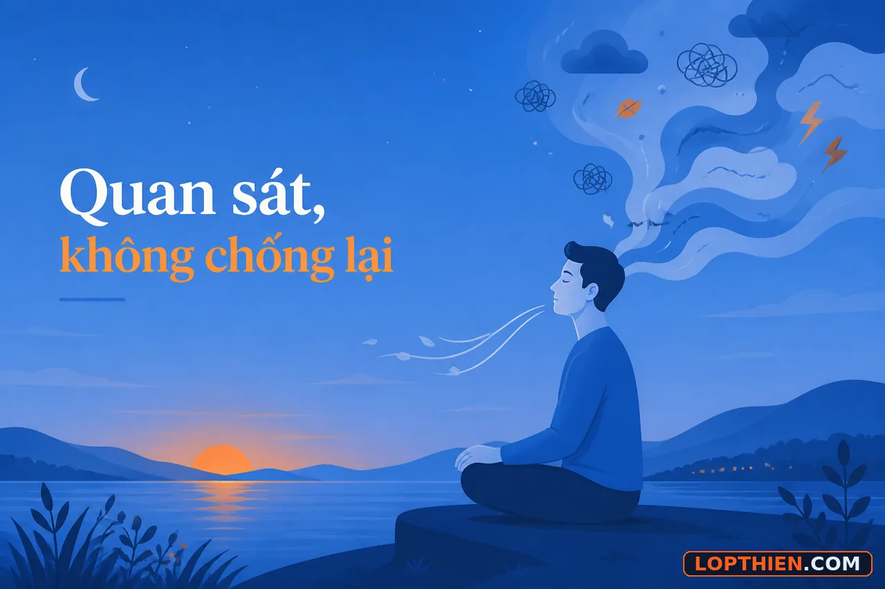 Đừng chống lại suy nghĩ: quan sát chúng trôi qua trong thiền buổi tối
