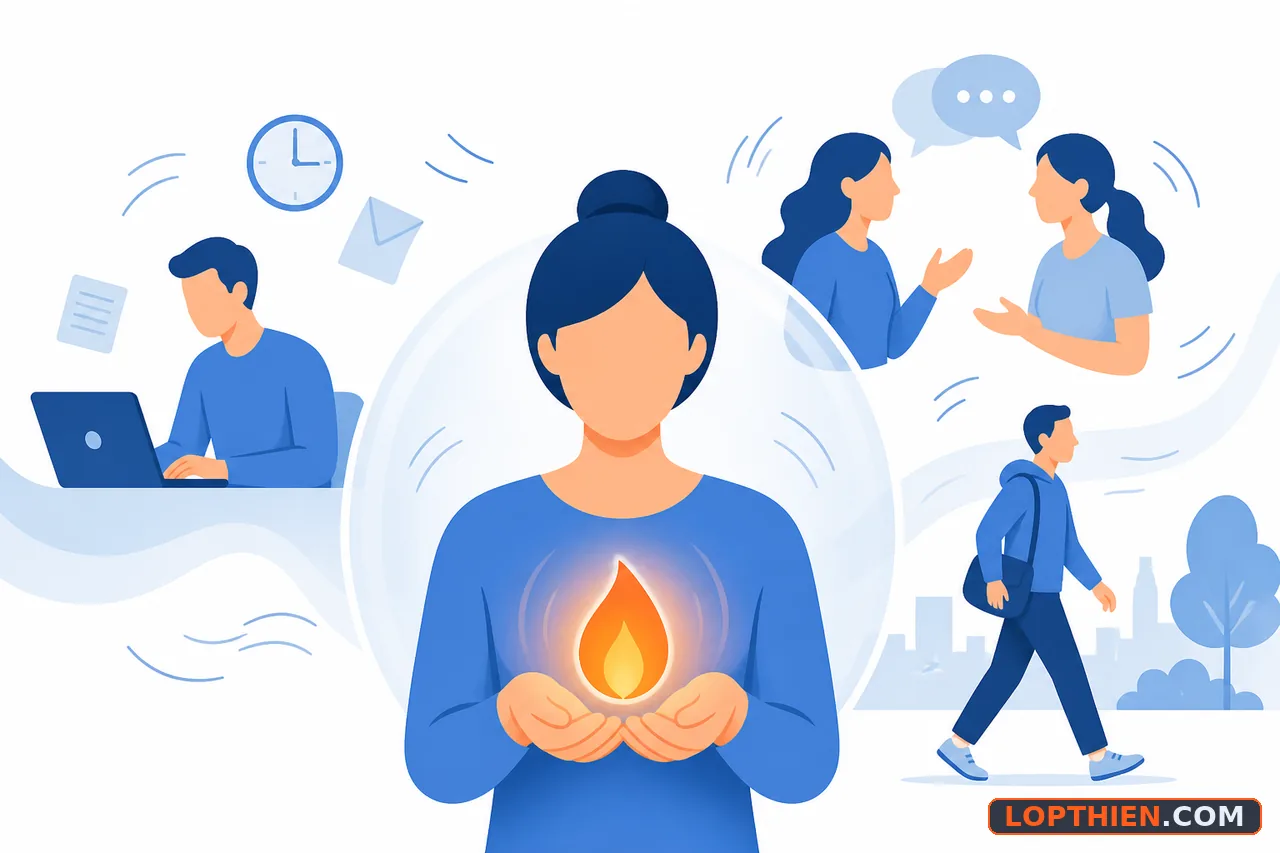 Im lặng nội tâm duy trì trong cuộc sống bận rộn qua thực hành đều đặn.