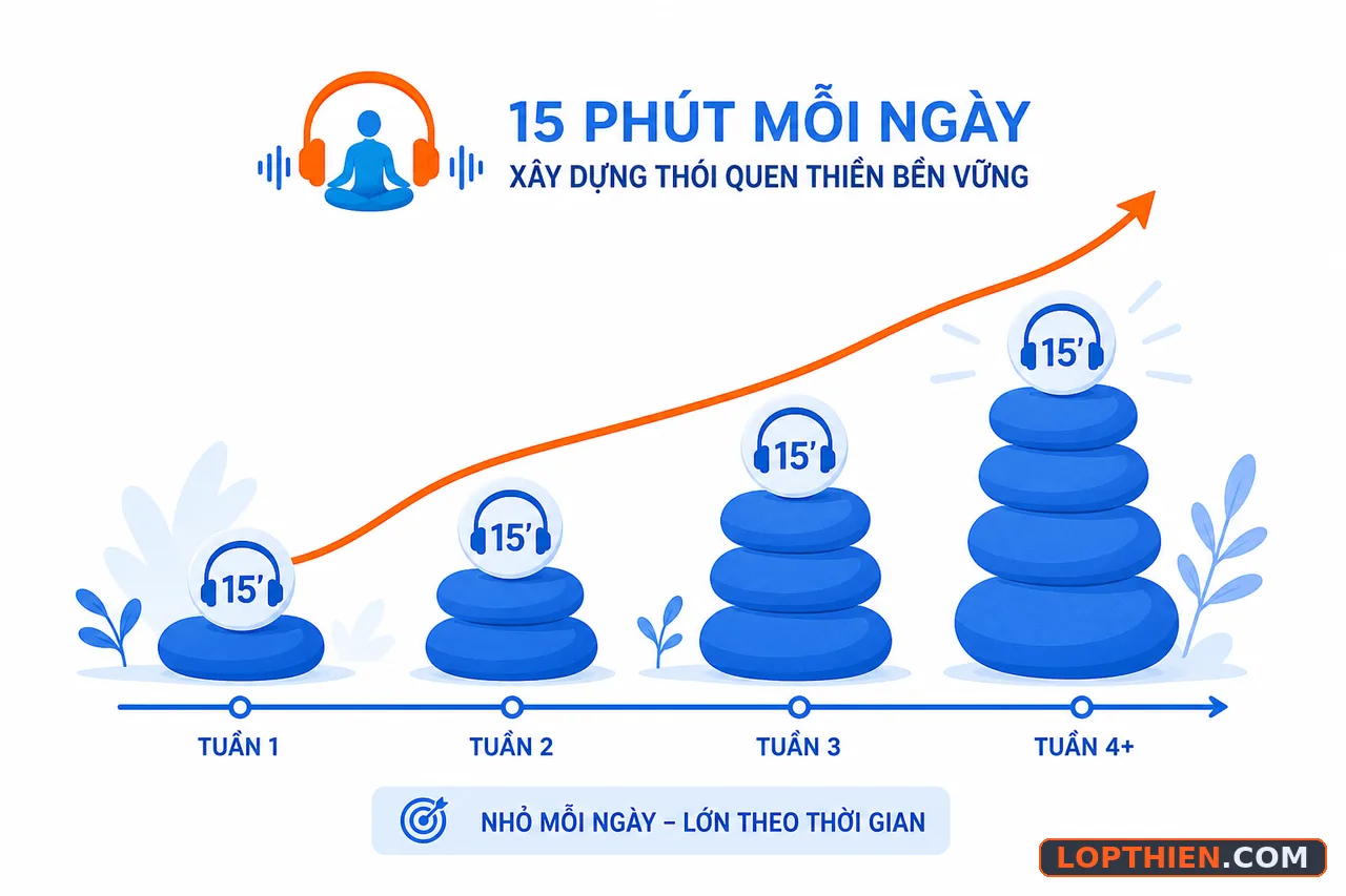 "Xây dựng thói quen" - Chiến lược tạo thói quen thiền bền vững