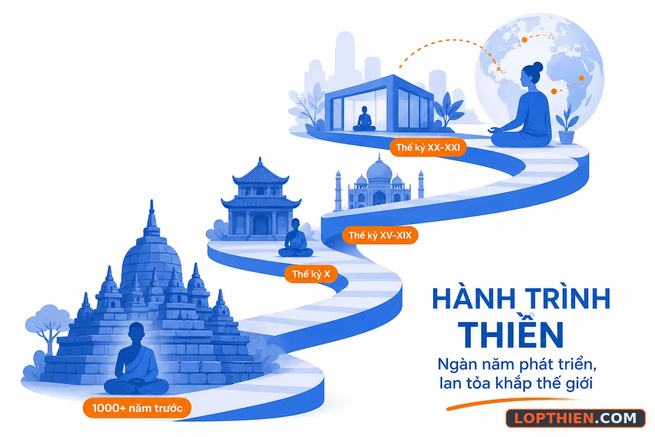 Lịch sử thiền phát triển hàng nghìn năm từ Ấn Độ đến các nền văn hóa khác