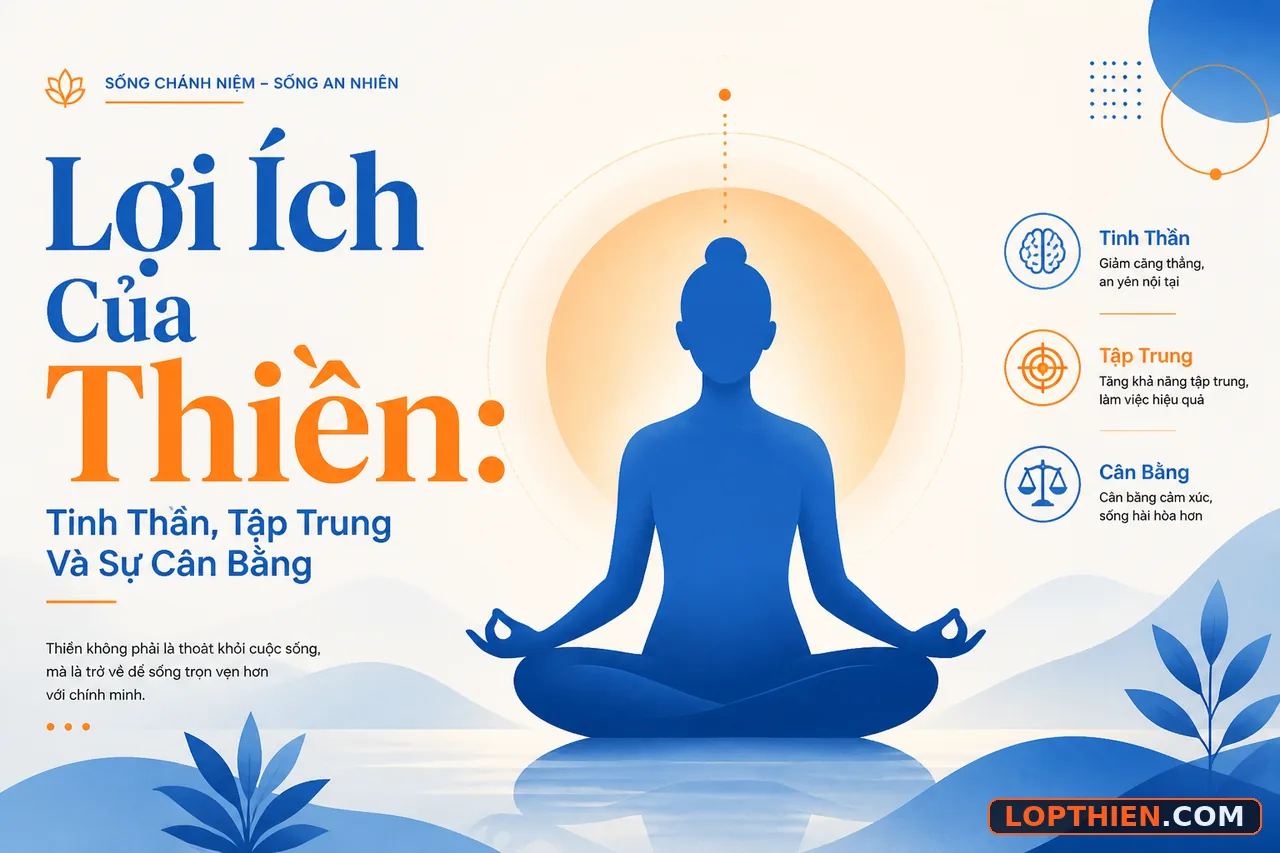 Lợi ích của thiền - tâm trí, tập trung và cân bằng cuộc sống.