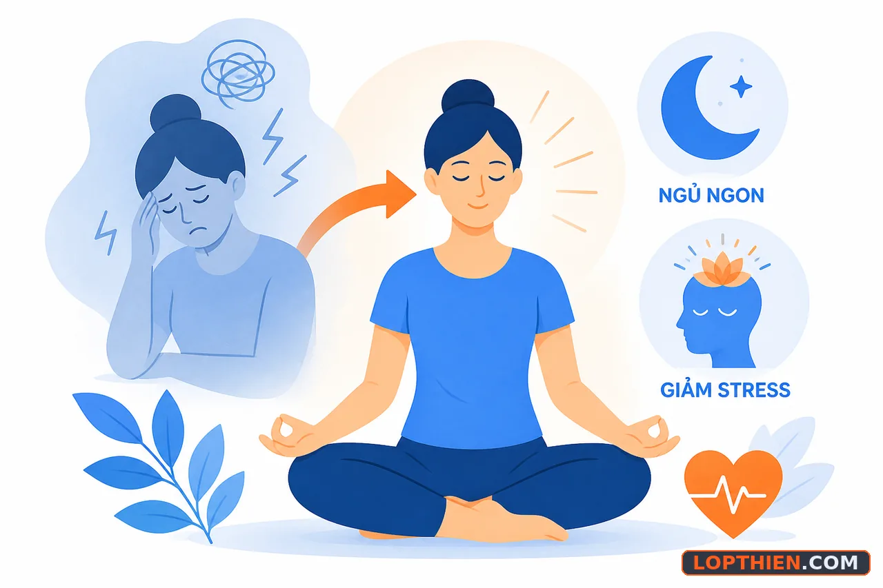 Lợi ích thiền giảm căng thẳng, cải thiện giấc ngủ hiệu quả