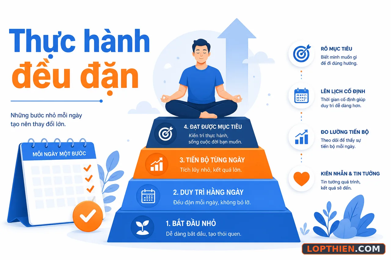 Xây dựng thực hành thiền online đều đặn với cấu trúc lớp học