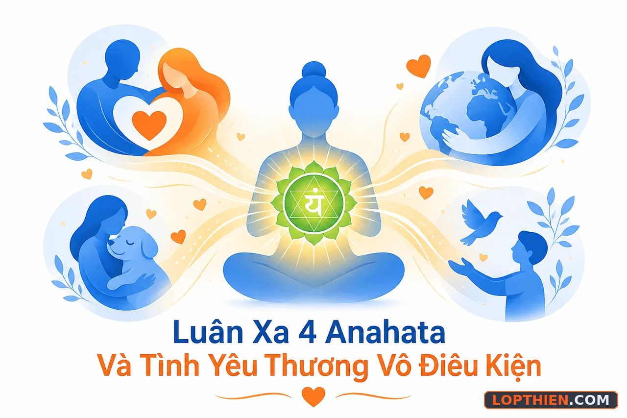 Tình yêu vô điều kiện từ luân xa anahata, không phán xét và vô hạn.