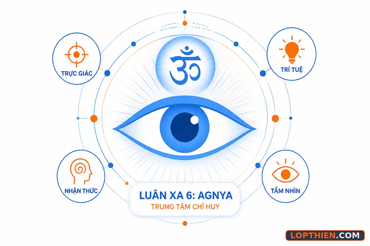 Agnya luân xa thứ sáu trong hệ thống bảy luân xa chính