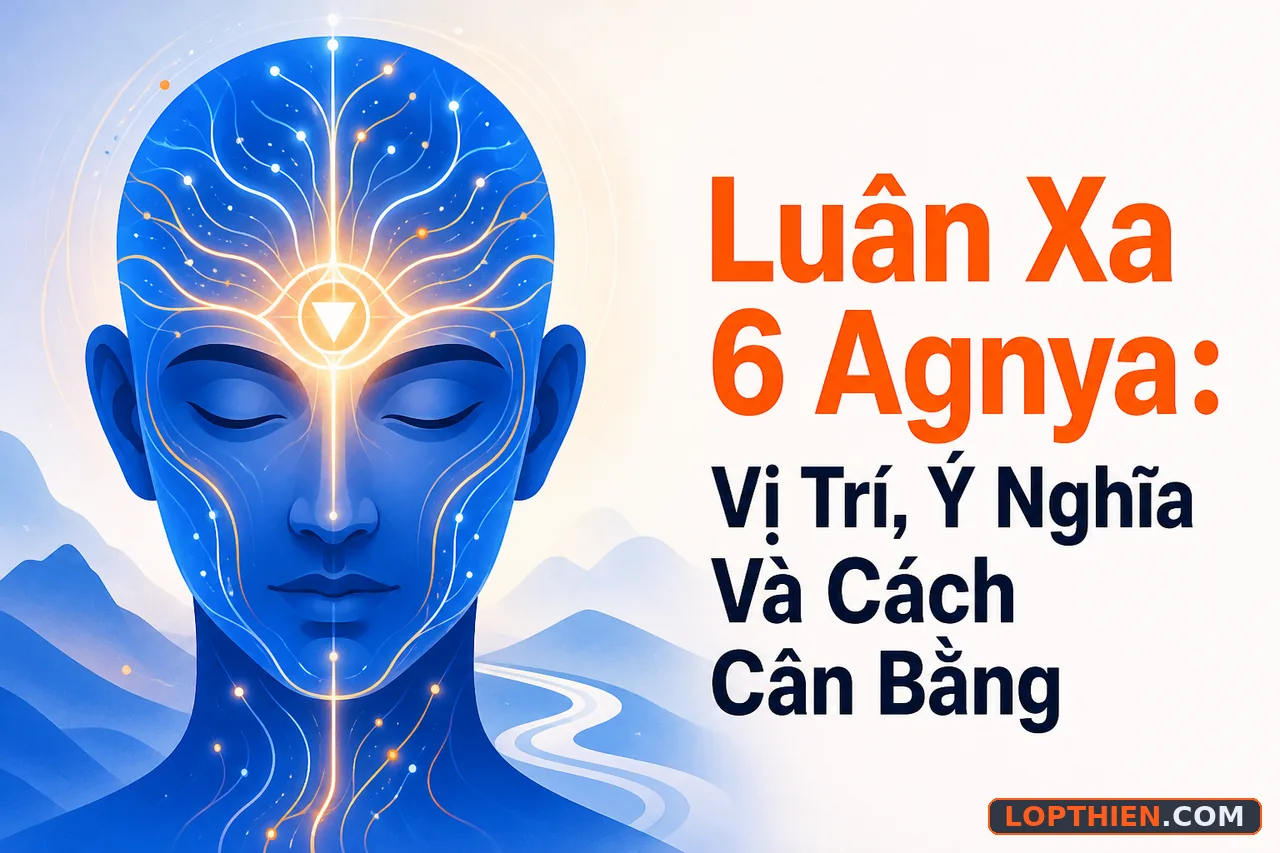 luân xa 6 agnya nằm giữa hai lông mày, trung tâm chỉ huy của tâm trí