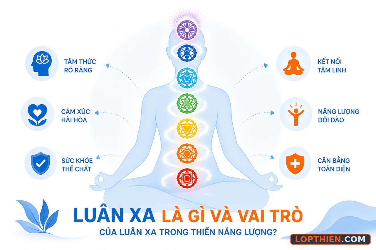 Luân xa là trung tâm năng lượng dọc cột sống liên quan sức khỏe